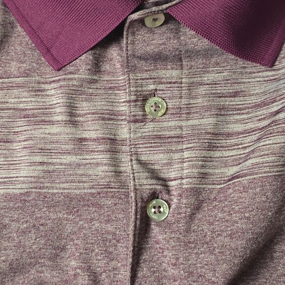 Greg Norman For Tasso‎ Elba Play Dry Golf Polo Shirt Sz XL Purple Stripe - Picture 7 of 12